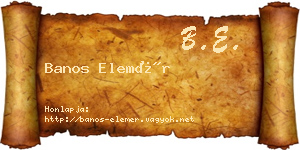Banos Elemér névjegykártya